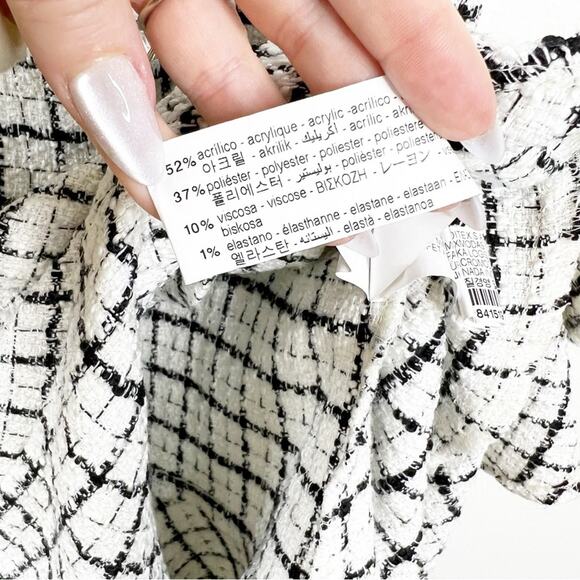 ZARA Tweed Pinafore Ruffle Hem Mini Dress XS - Picture 7 of 8